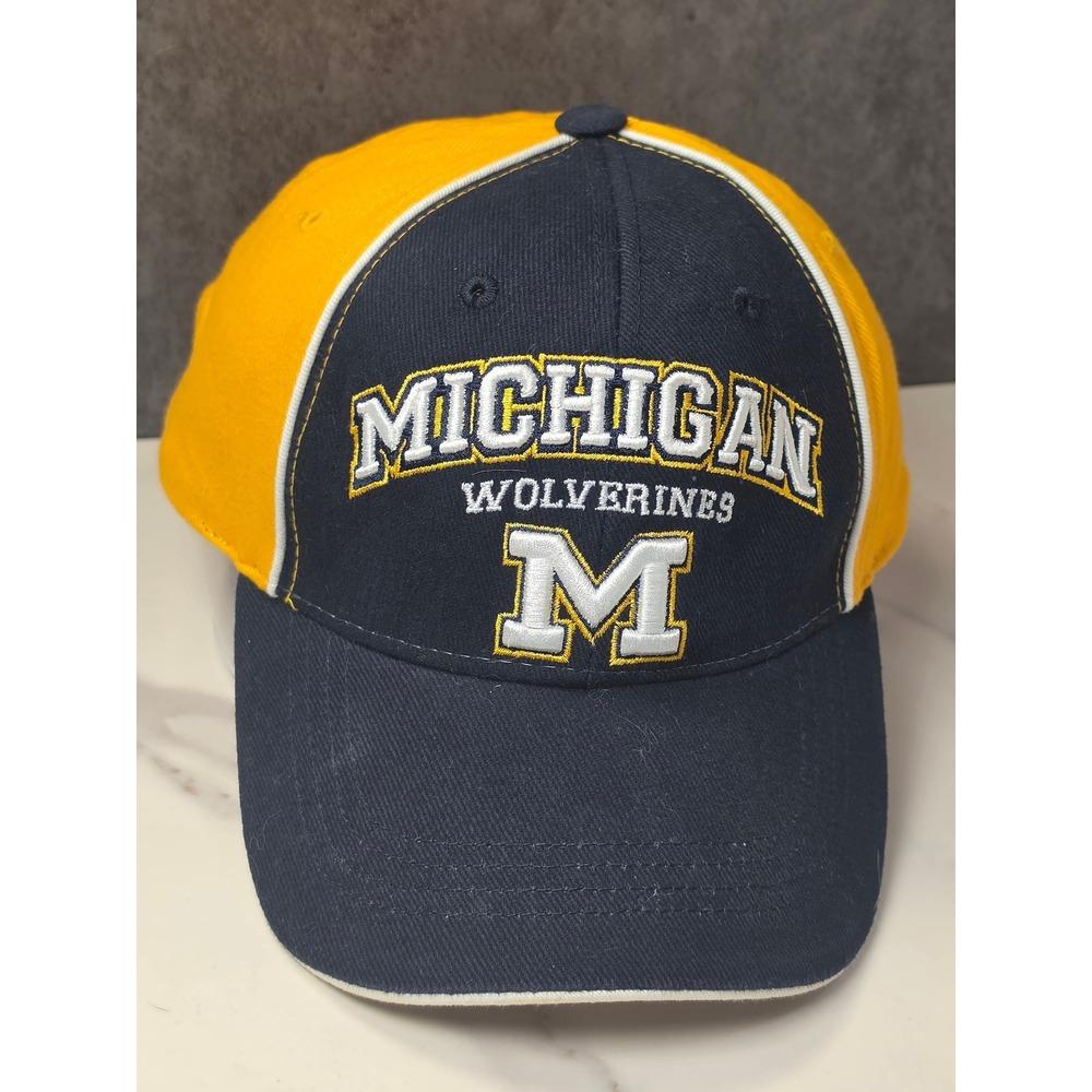 Michigan Wolverines‎ Navy Blue Maize Yellow Embroidered Adjustable Baseball Hat